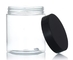 30ml 80ml 100ml 120ml 150ml Clear PET Plastic Jar With Black Lid Food Grade