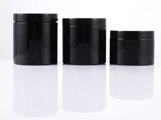 Negro cosmético plástico del tarro 120ml del ANIMAL DOMÉSTICO vacío para el empaquetado poner crema