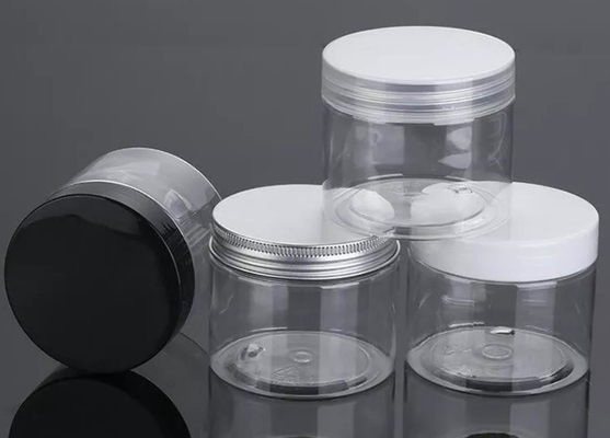 tarro de Amber Black Pet Plastic Cream del claro de 250ml 500ml con la tapa plástica