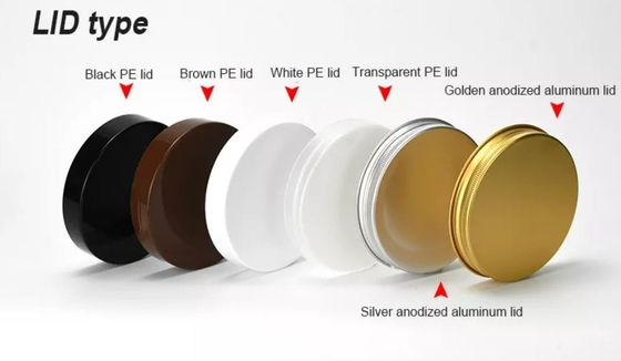 Tarro poner crema plástico 300g del ANIMAL DOMÉSTICO transparente cosmético con la tapa negra