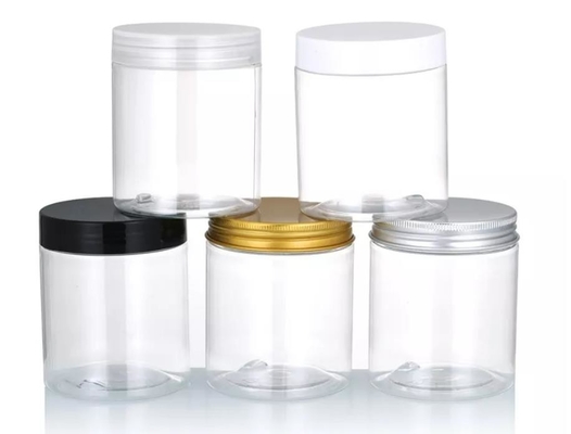 tarro plástico del ANIMAL DOMÉSTICO del claro de 30ml 80ml 100ml 120ml 150ml con la categoría alimenticia negra de la tapa