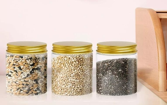 Amber Wide Mouth Plastic Jar negra blanca con la tapa de aluminio 60ml 100ml 200ml
